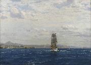 Michael Zeno Diemer Sailing off the Kilitbahir Fortress in the Dardenelles oil painting